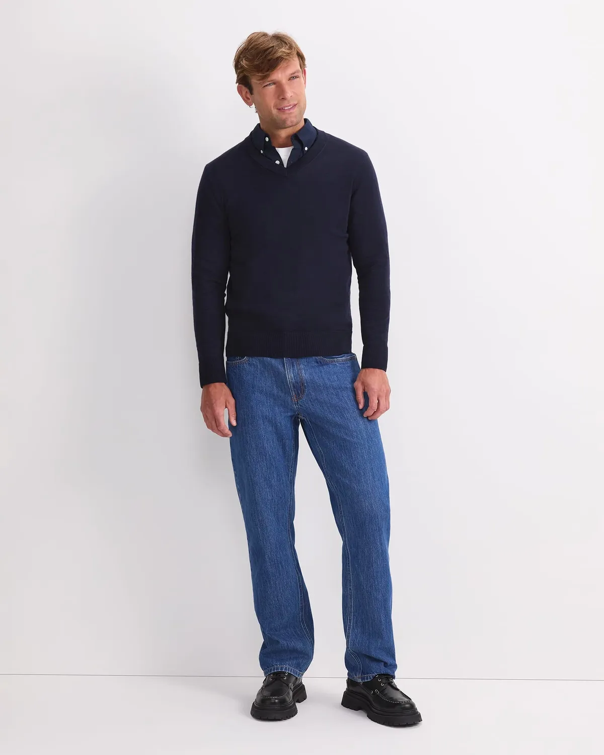 Sportscraft Merino V-Neck maglione uomo lana scollo V