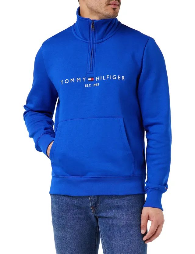 Tommy Hilfiger Logo Mockneck Felpa Zip Uomo XXL Verde