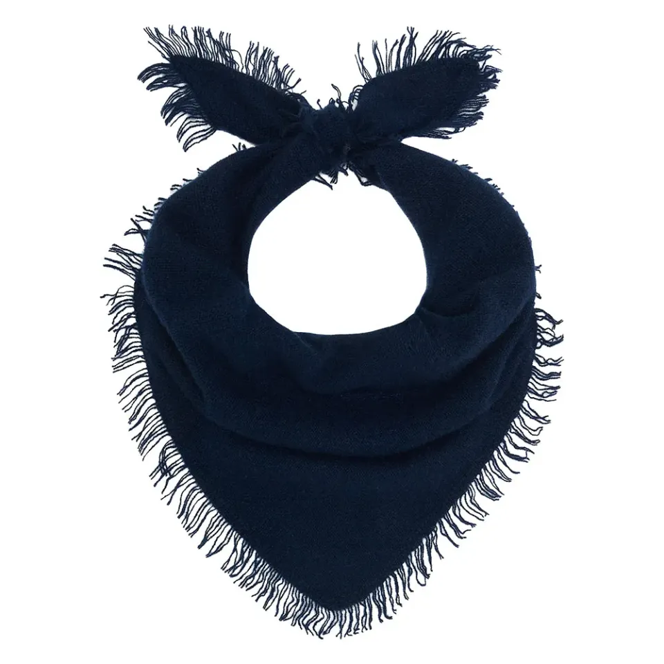 JUMPER 1234 Cashmere Distressed Triangle Scarf sciarpa navy
