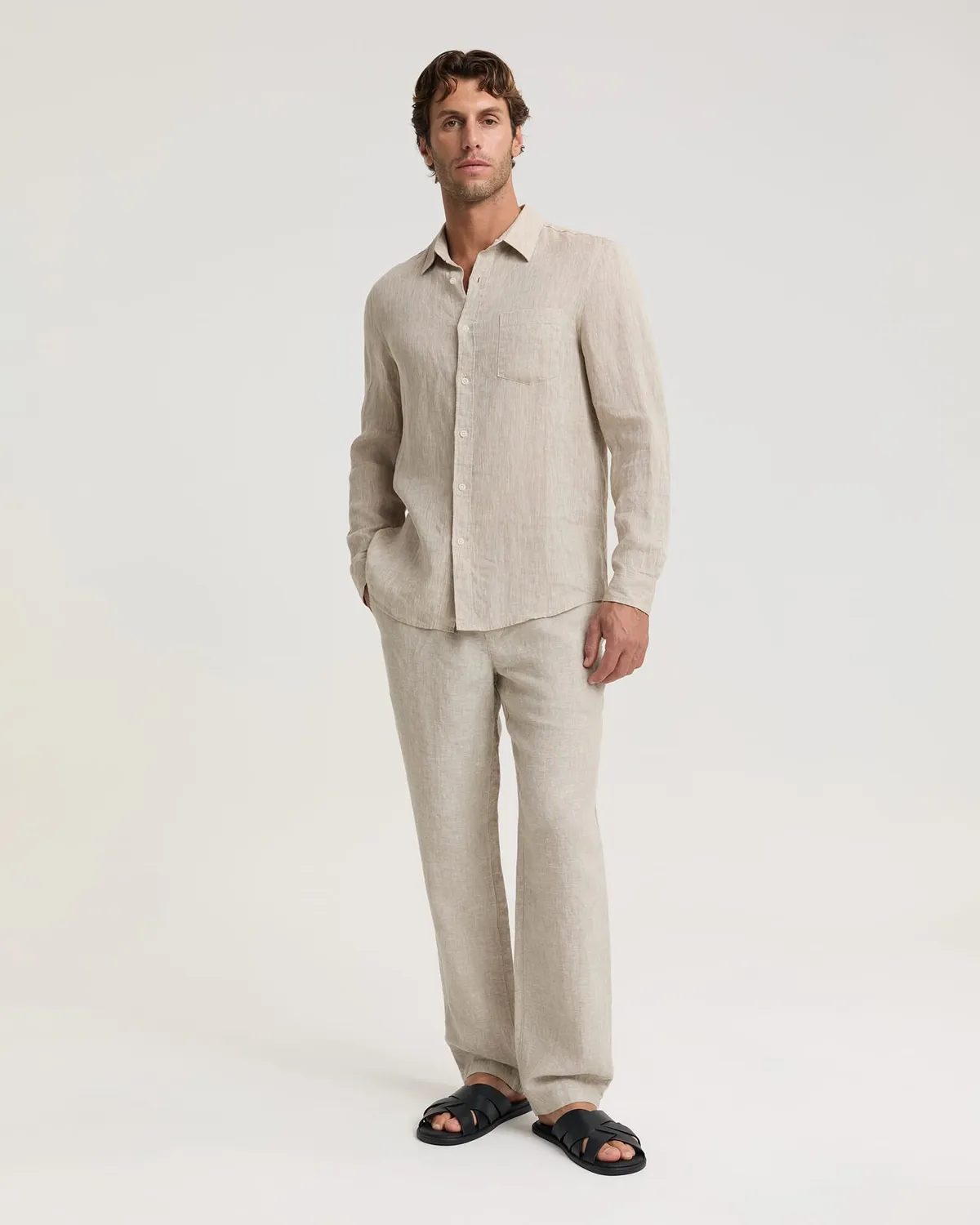 Sportscraft 207977 camicia lino maniche lunghe regolare