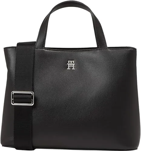 Tommy Hilfiger TH Essential Satchel AW0AW15721 Borsa Donna Nero
