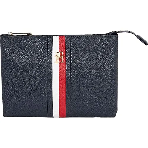 Tommy Hilfiger TH Emblem Beauty Case Space Blue Pelle Sintetica
