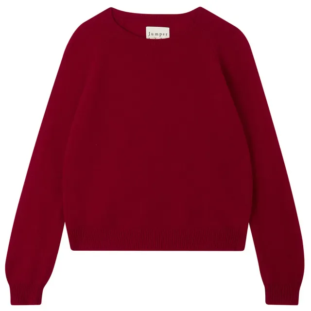 Jumper 1234 Crop Crew maglione cashmere rosso scuro corto