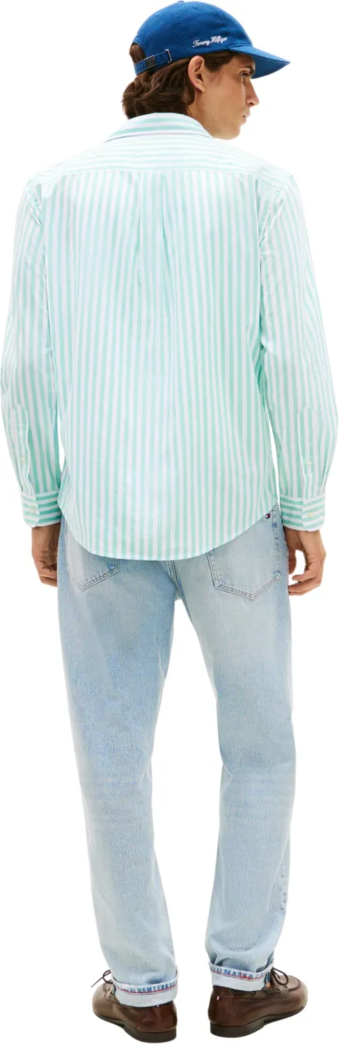 Tommy Hilfiger Flex Poplin MW0MW42440 Camicia Uomo L Riga Aqua