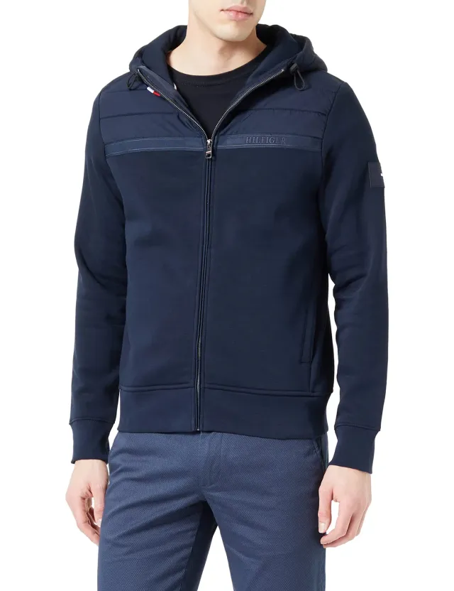 Tommy Hilfiger Mix Media MW0MW29305 hoody zip uomo