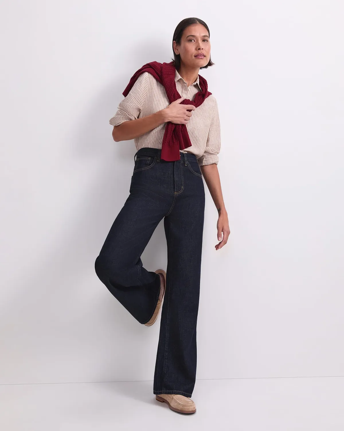 Sportscraft Dahlia Stripe Linen camicia lino a righe