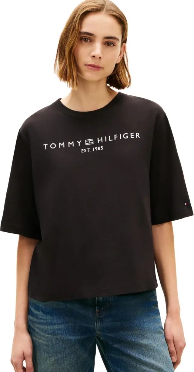Tommy Hilfiger maglietta manica lunga donna nera
