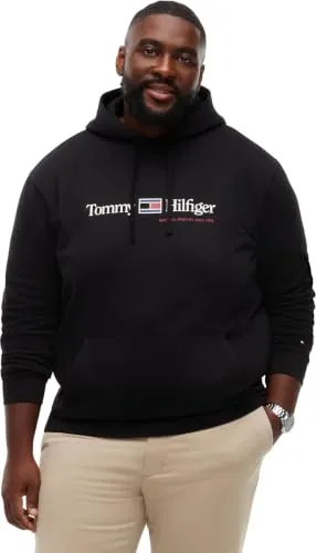 Tommy Hilfiger RWB MW0MW45703 felpa uomo XXL nera con cappuccio