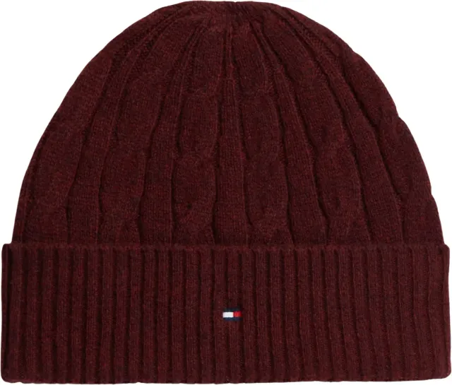 Tommy Hilfiger Flag Cable AM0AM14859 berretto bordeaux