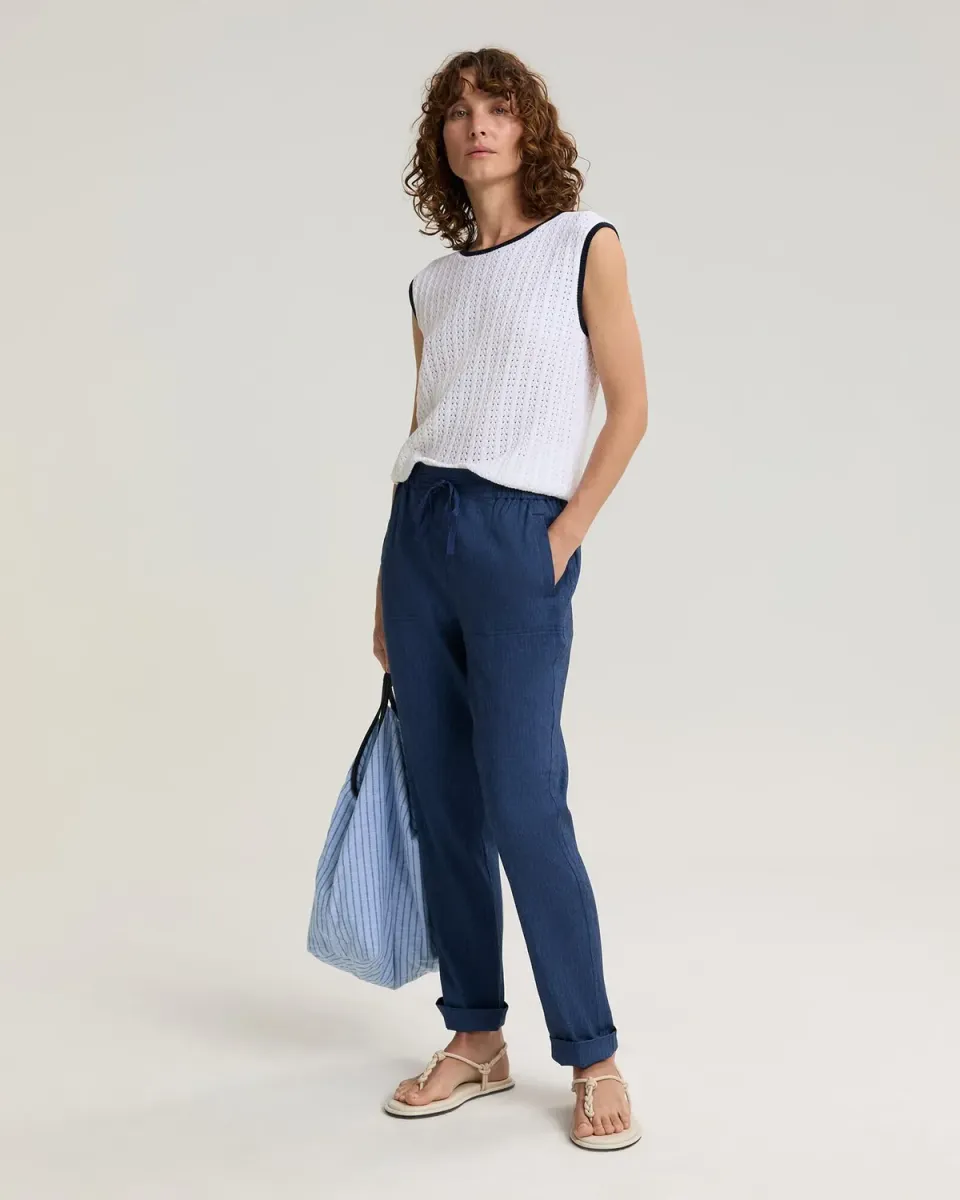 Sportscraft Rosa pantalone lino elasticizzato