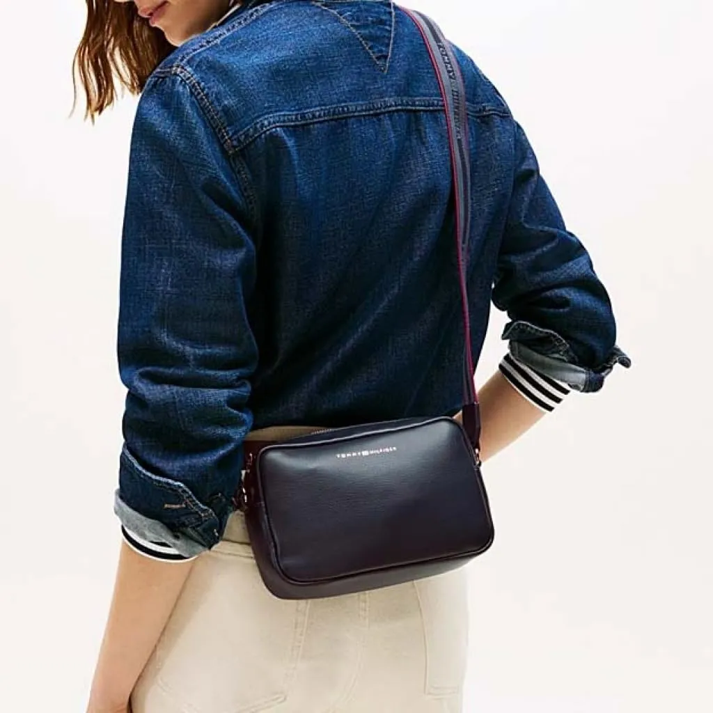 Tommy Hilfiger Logotape Camera borsa a tracolla con zip