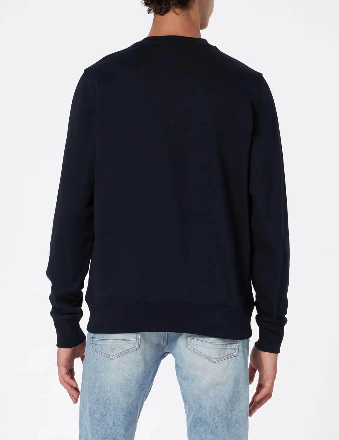 Tommy Hilfiger Stripe felpa uomo blu Desert Sky senza cappuccio L