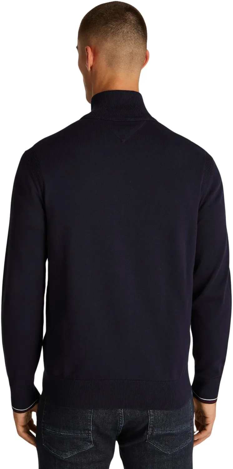 Tommy Hilfiger Cotton Zip Through felpa uomo 3XL blu senza cappuccio
