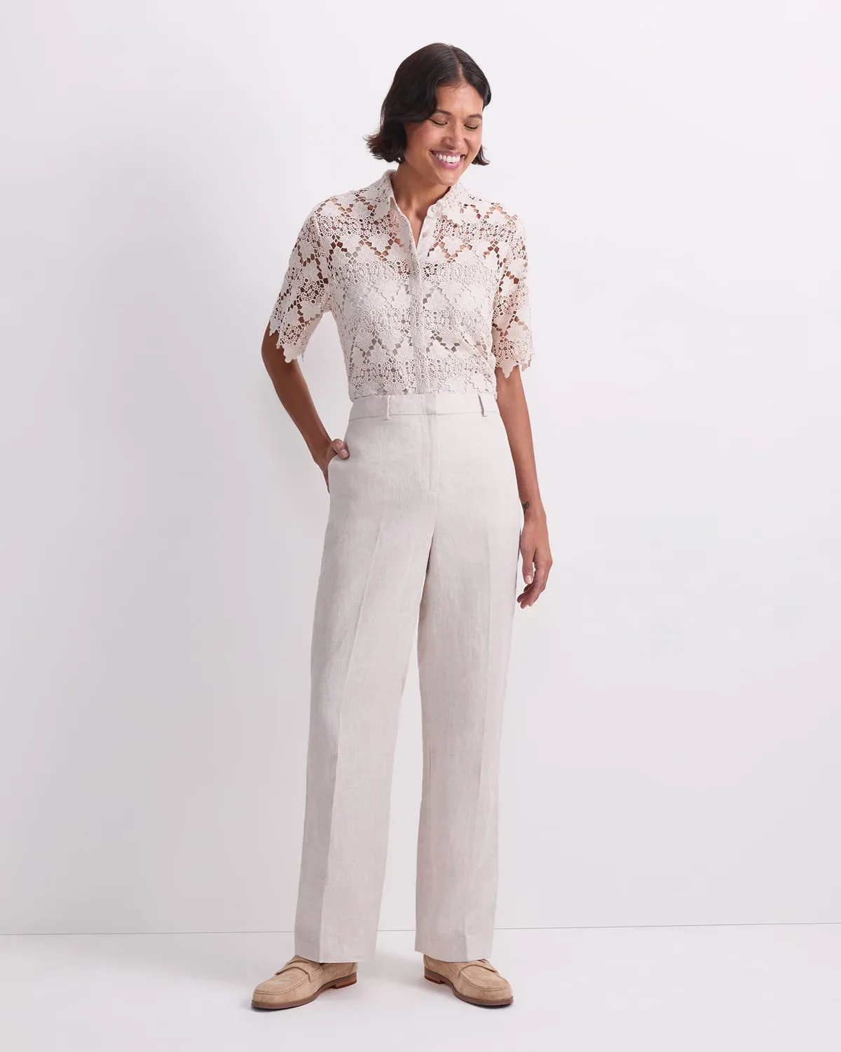 Sportscraft Freya Straight Linen pantalone donna lino