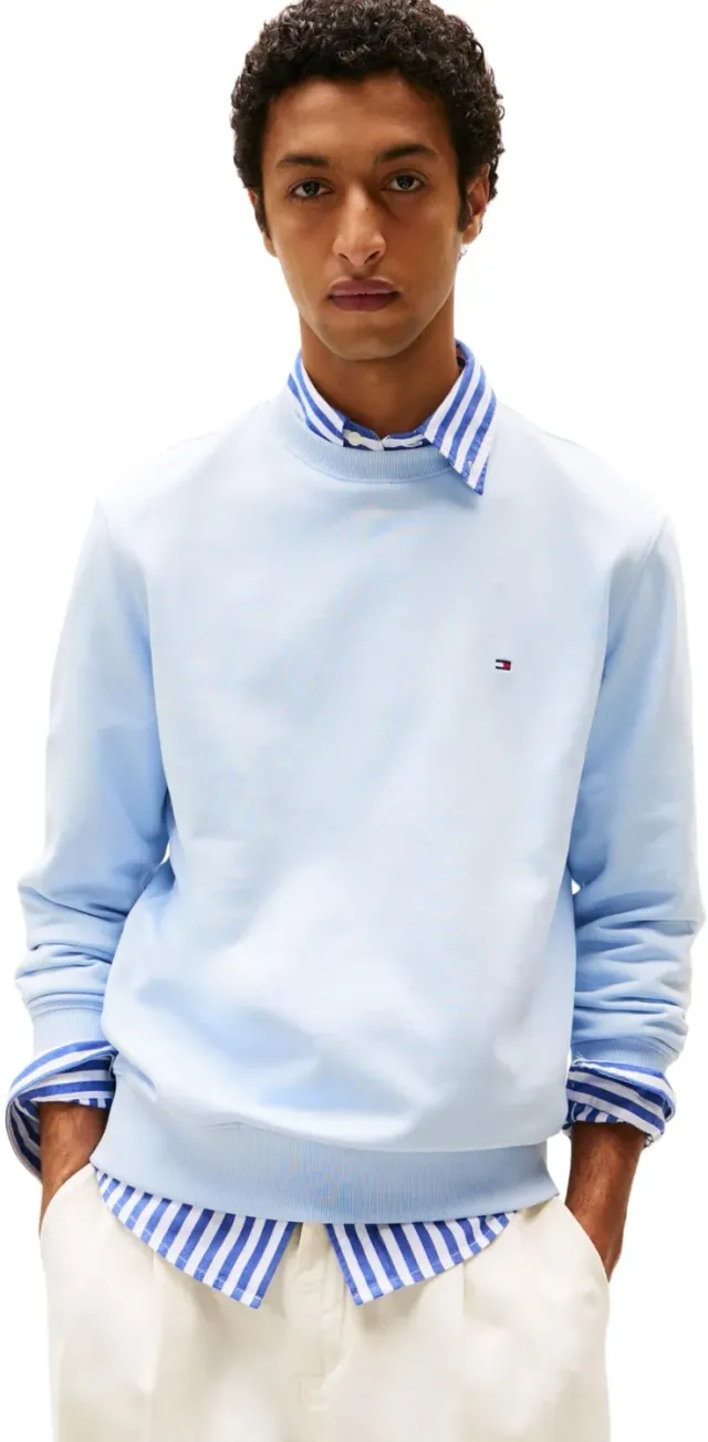 Tommy Hilfiger Felpa Pullover Uomo Breezy Blue girocollo