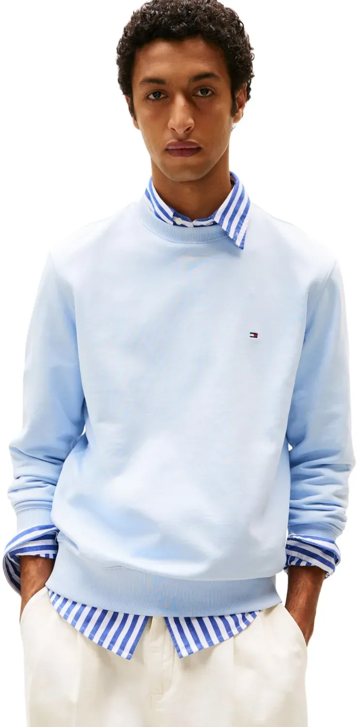 Tommy Hilfiger Felpa Pullover Uomo Breezy Blue girocollo