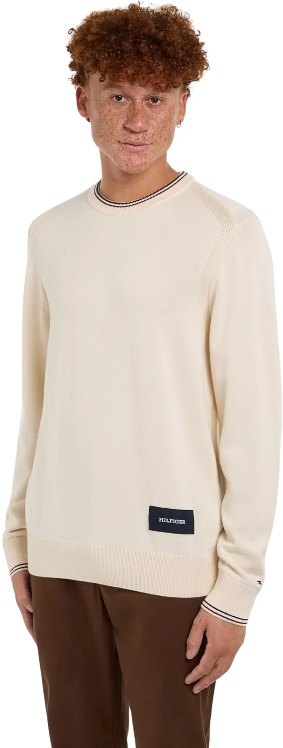 Tommy Hilfiger Crew Neck maglione uomo bianco girocollo