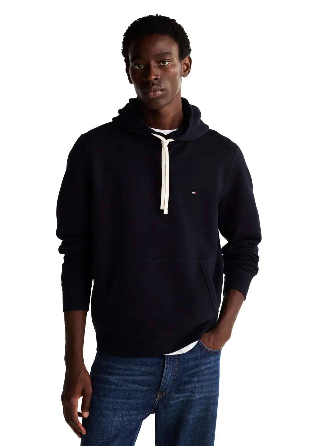 Tommy Hilfiger 1985 felpa uomo blu con cappuccio cotone