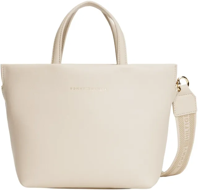 Tommy Hilfiger TH Logotape Mini Tote borsa beige Classic Beige