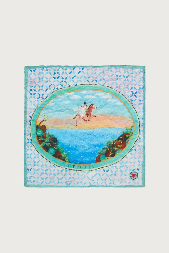 Massimo Alba HANKY1 fazzoletto cotone mare geometrico