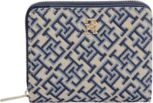 Tommy Hilfiger Icon Flap Portafogli Donna Blu Mono Jacquard