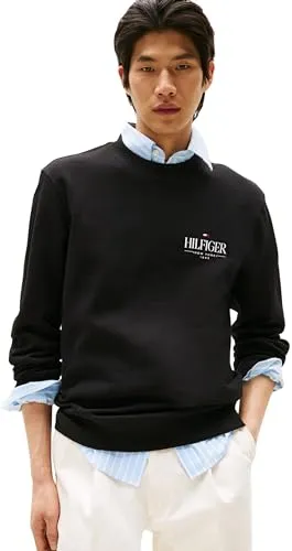Tommy Hilfiger Stacked Regular Fit felpa uomo XXL nera