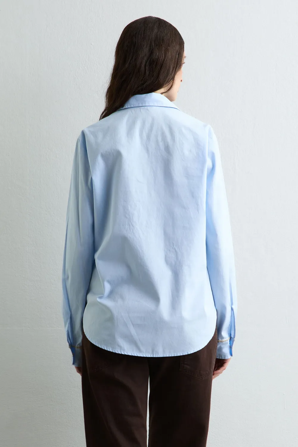 Massimo Alba Marysol camicia donna celeste in cotone