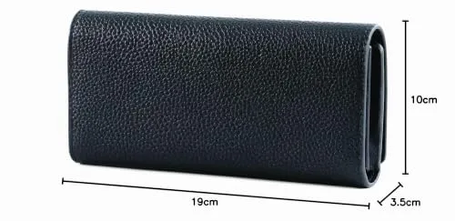 Tommy Hilfiger TH Emblem Large Flap portafoglio donna blu monogramma