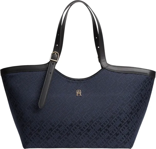Tommy Hilfiger AW0AW18910 borsa jacquard blu Blue Mono