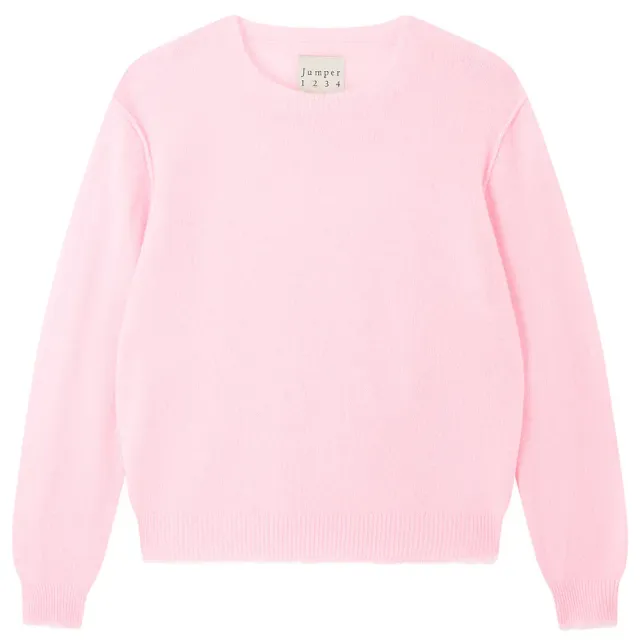 Jumper 1234 Cashmere Distressed Crew maglione rosa cashmere