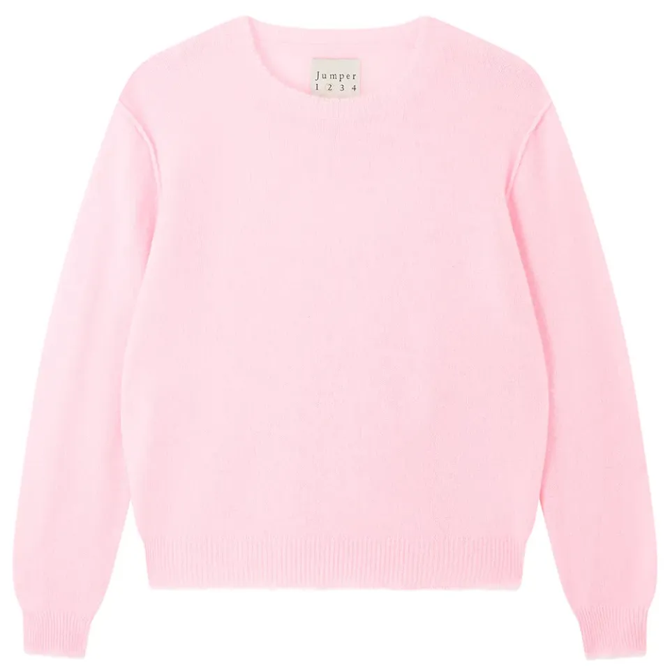 Jumper 1234 Cashmere Distressed Crew maglione rosa cashmere