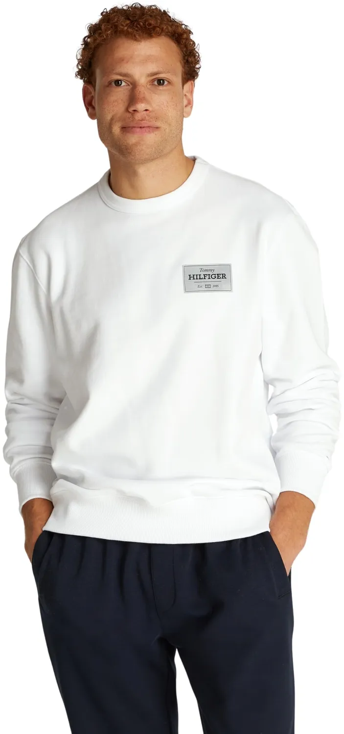 Tommy Hilfiger Monotype Label Felpa Uomo Girocollo Cotone