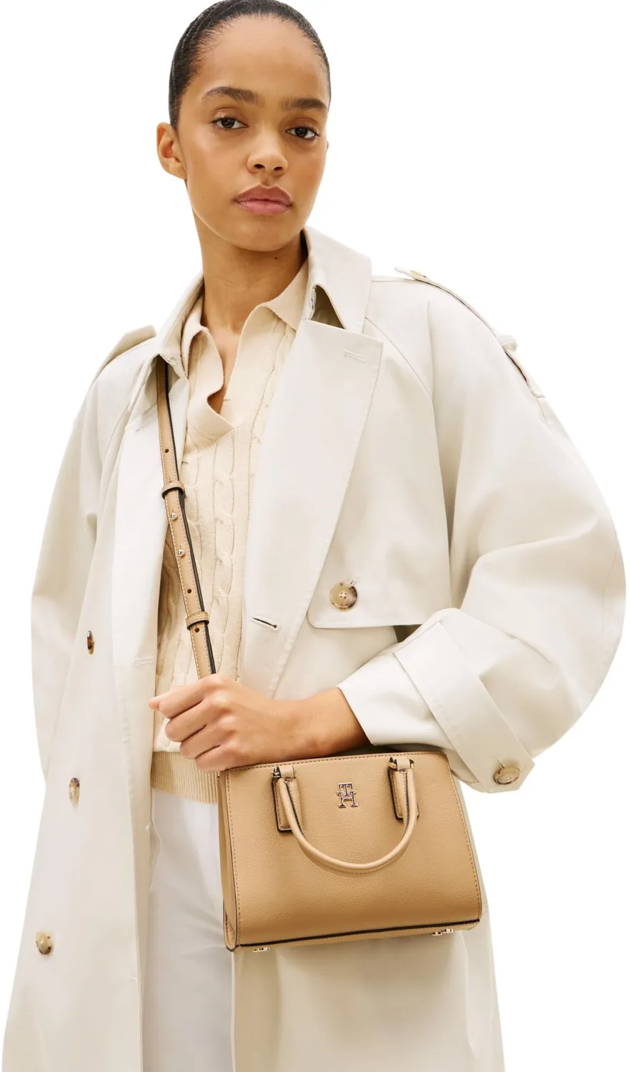 Tommy Hilfiger Daily Mini Tote AW0AW18379 borsa khaki tela