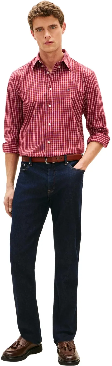Tommy Hilfiger Flex Poplin MW0MW42430 Camicia Uomo L Check