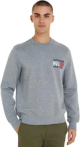 Tommy Hilfiger felpa uomo girocollo grigia medium grey XS