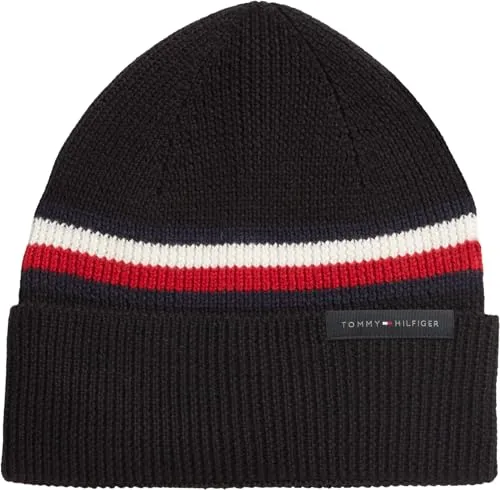 Tommy Hilfiger TH RWB Beanie AM0AM14534 berretto uomo nero