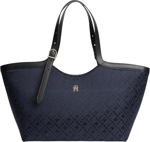 Tommy Hilfiger AW0AW18910 borsa jacquard blu Blue Mono