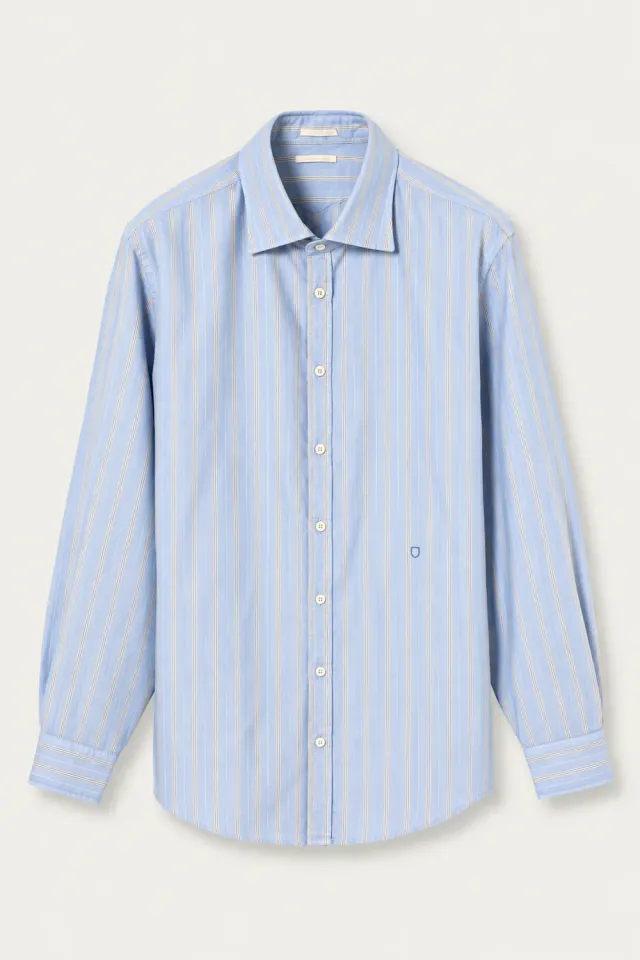 Massimo Alba Genova giacca camicia sky cotone