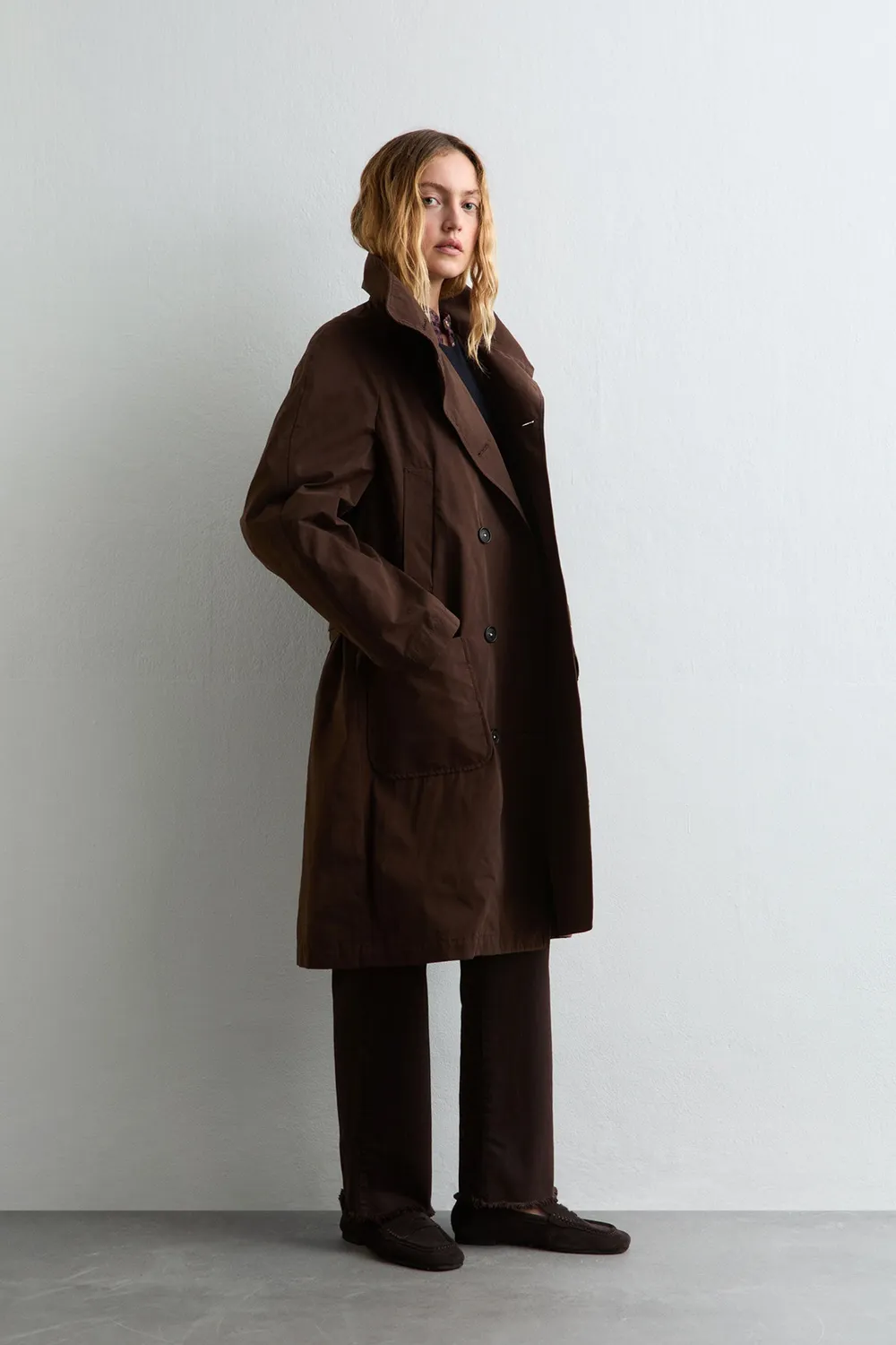 Massimo Alba Cannes giacca doppiopetto marrone idrorepellente