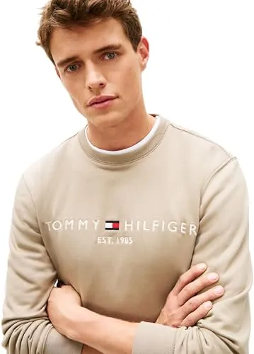 Tommy Hilfiger Tommy Logo felpa beige Keystone XL girocollo