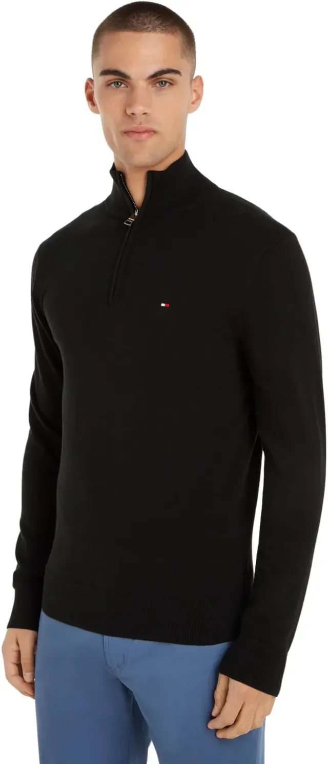 Tommy Hilfiger Essential Cotton Mock Pullover Mezza Zip M