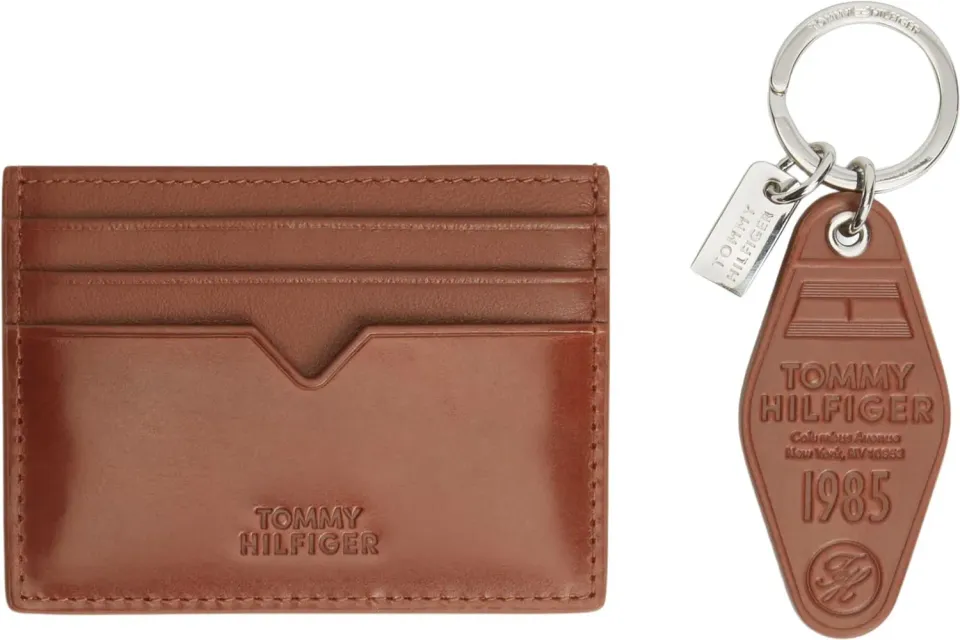 Tommy Hilfiger AM0AM14804 portachiavi pelle cognac