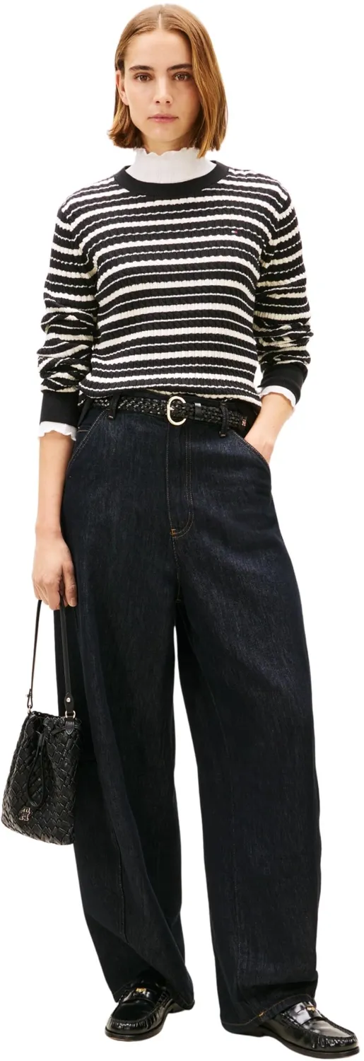 Tommy Hilfiger Cotton Cable Fine maglione donna cotone