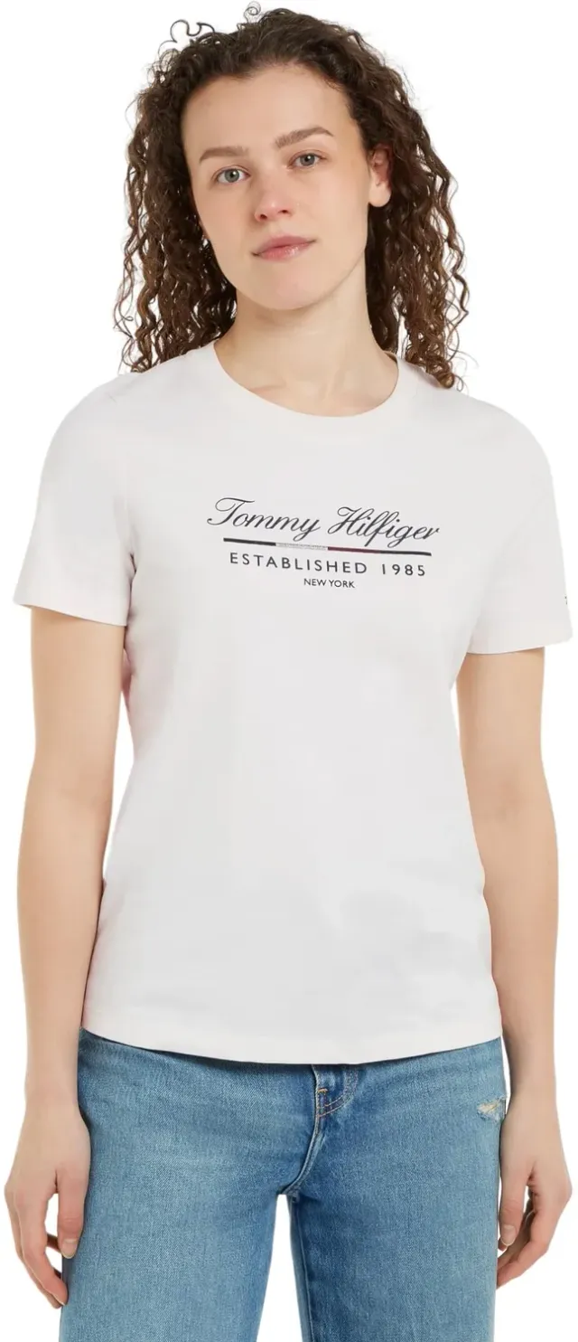 Tommy Hilfiger Script Graphic T-Shirt Donna Cotone Maniche Corte