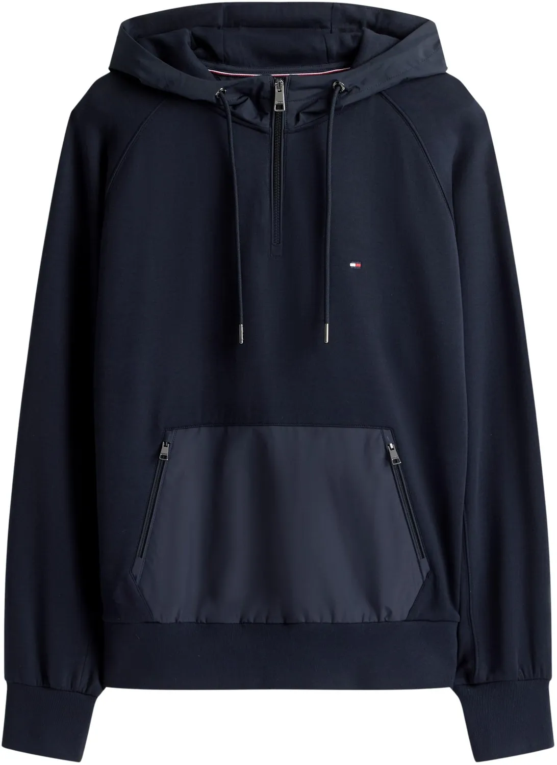 Tommy Hilfiger Mix Media 1/4 Zip felpa uomo M con cappuccio