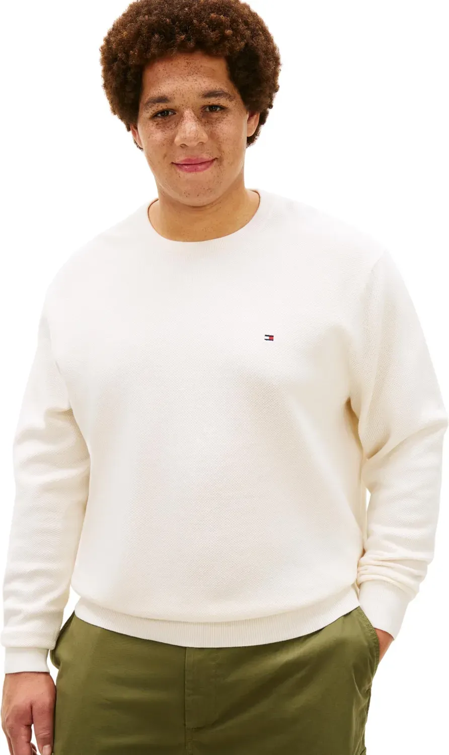 Tommy Hilfiger pullover uomo girocollo maglione nero