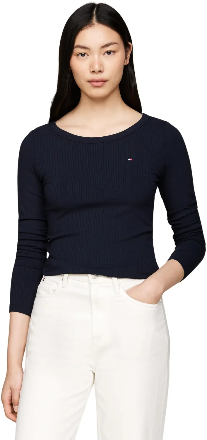 Tommy Hilfiger Slim T-Shirt Donna L Maniche Lunghe girocollo