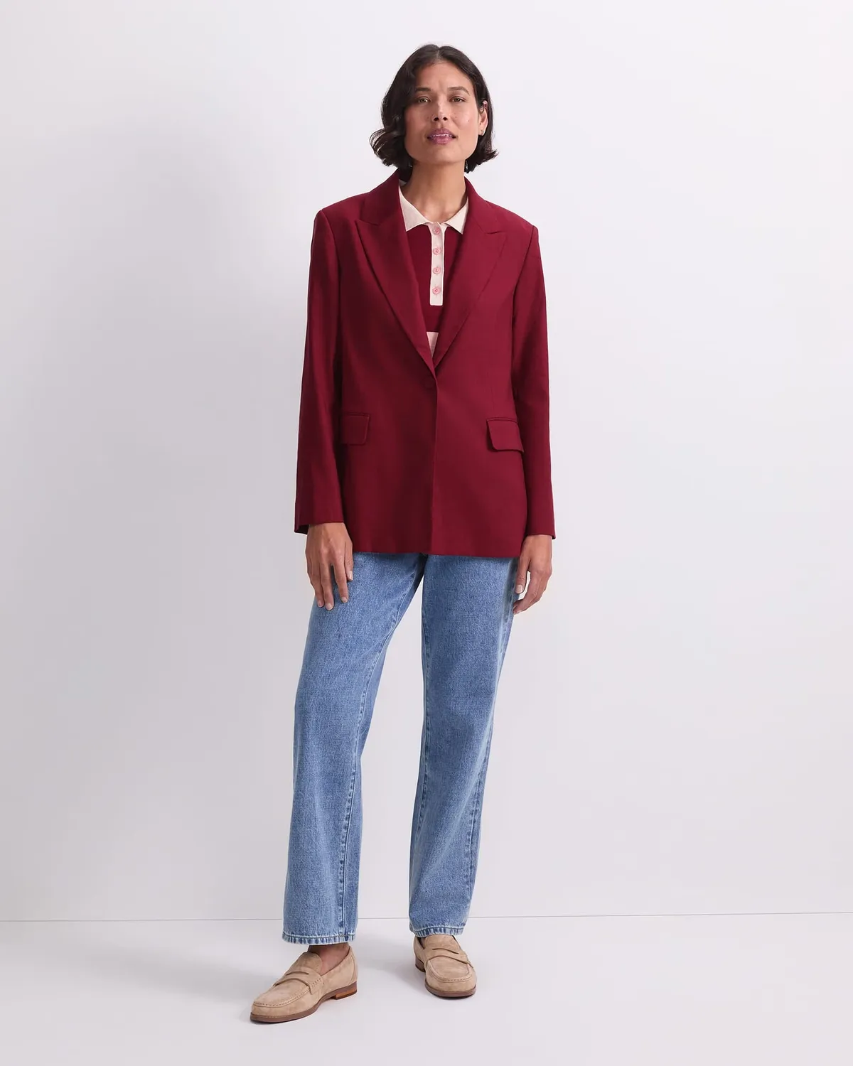 Sportscraft Rosa blazer donna monopetto tessuto sartoriale