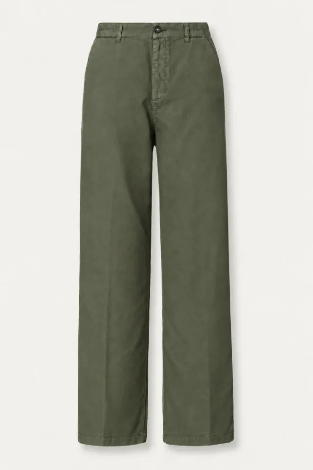 Massimo Alba Lois pantaloni donna verde cotone cashmere