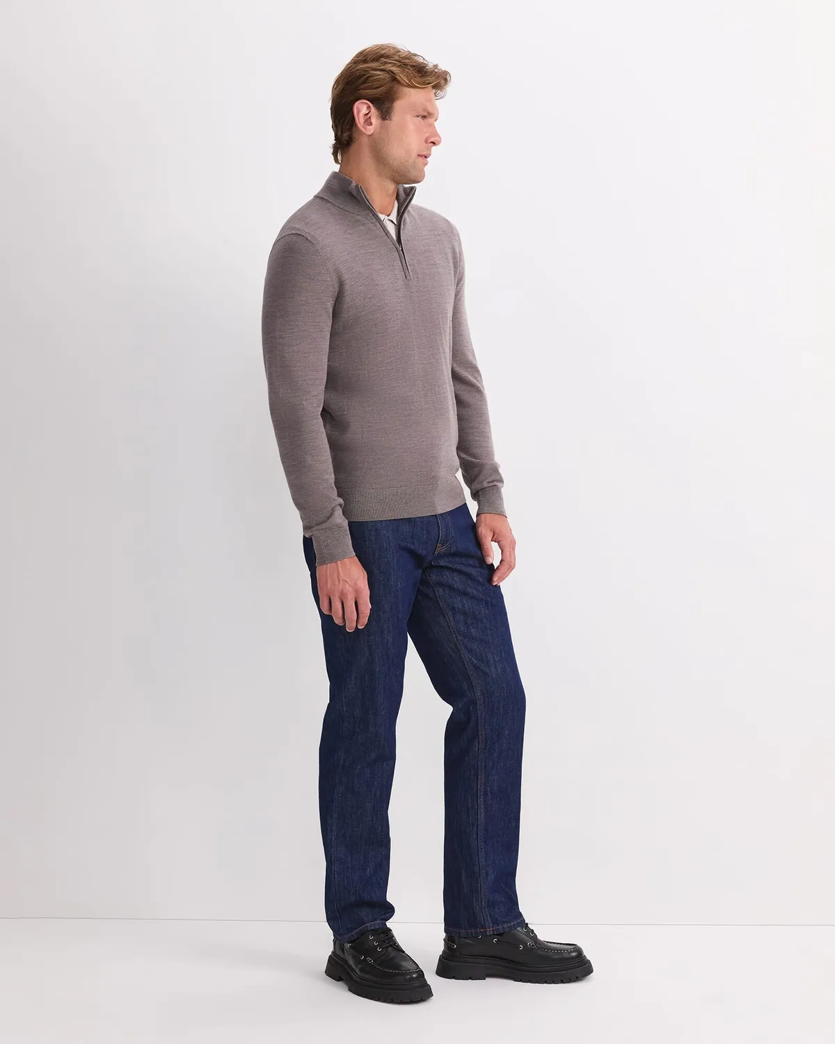 Sportscraft Merino Quarter Zip Knit maglione uomo lana merino